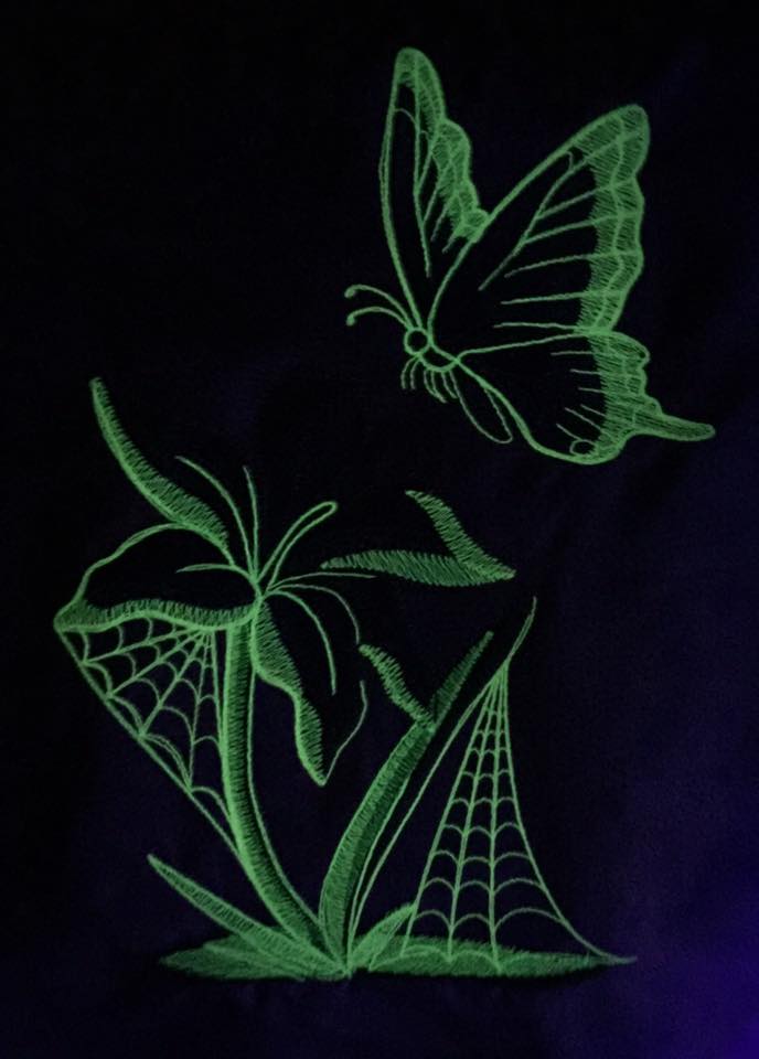 Embroidering with Glow Thread 